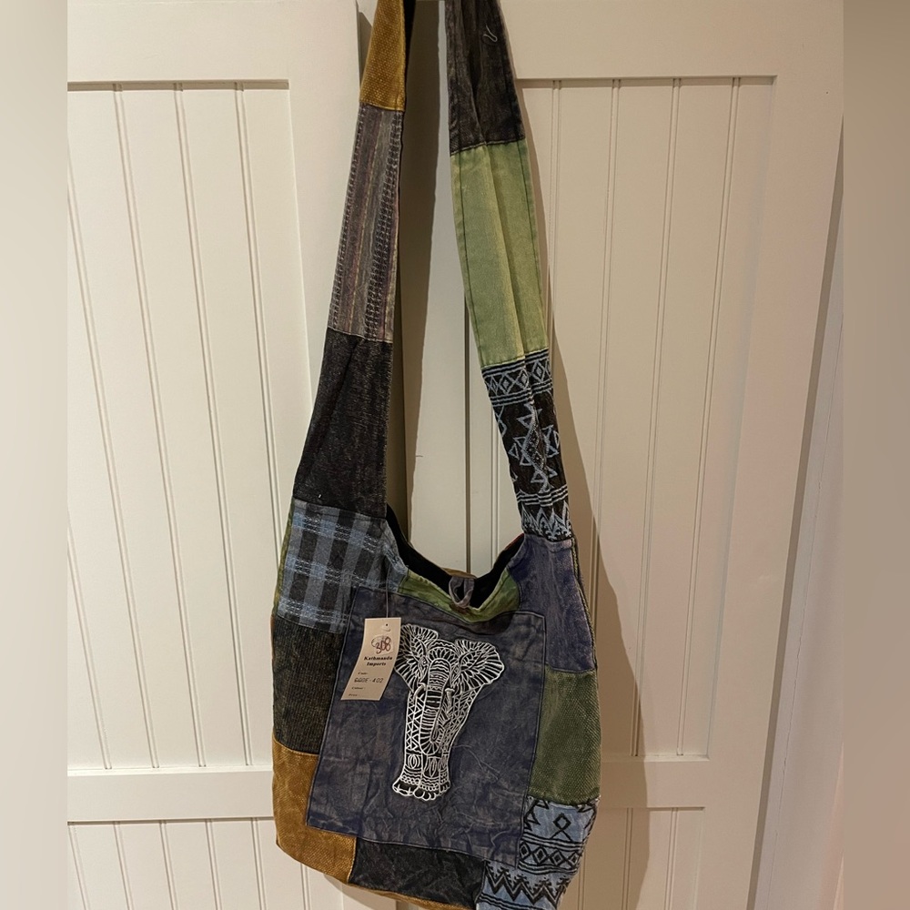 NWT Kathmandu Patchwork Elephant Sling Tote Bag